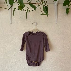 Kate Quinn Bamboo Plum Long Sleeve Onesie